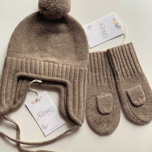 Pure merino wool, organic wool, warm knit hat mittens set, toddler boy set, gift
